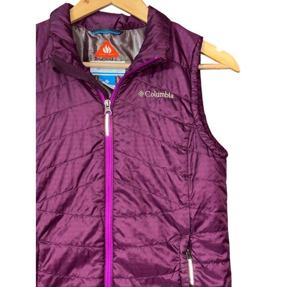 Columbia Omni Heat Light Vest YOUTH Size M Purple plum Full Zip Pockets - Picture 13 of 13